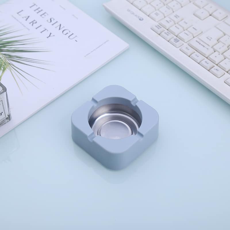Simple Modern Ashtray Metal Blue Square