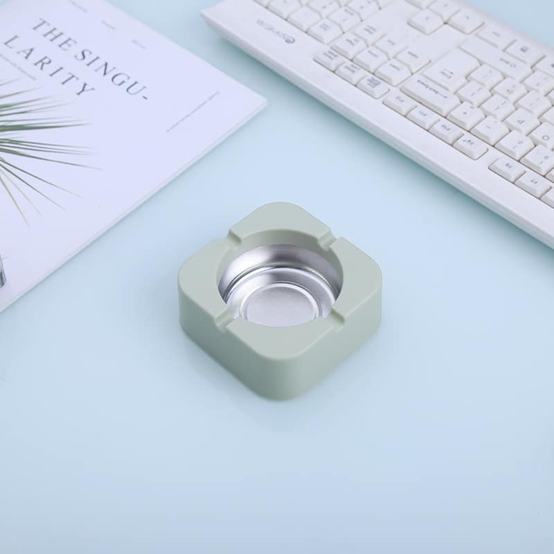 Simple Modern Ashtray Metal Green Square