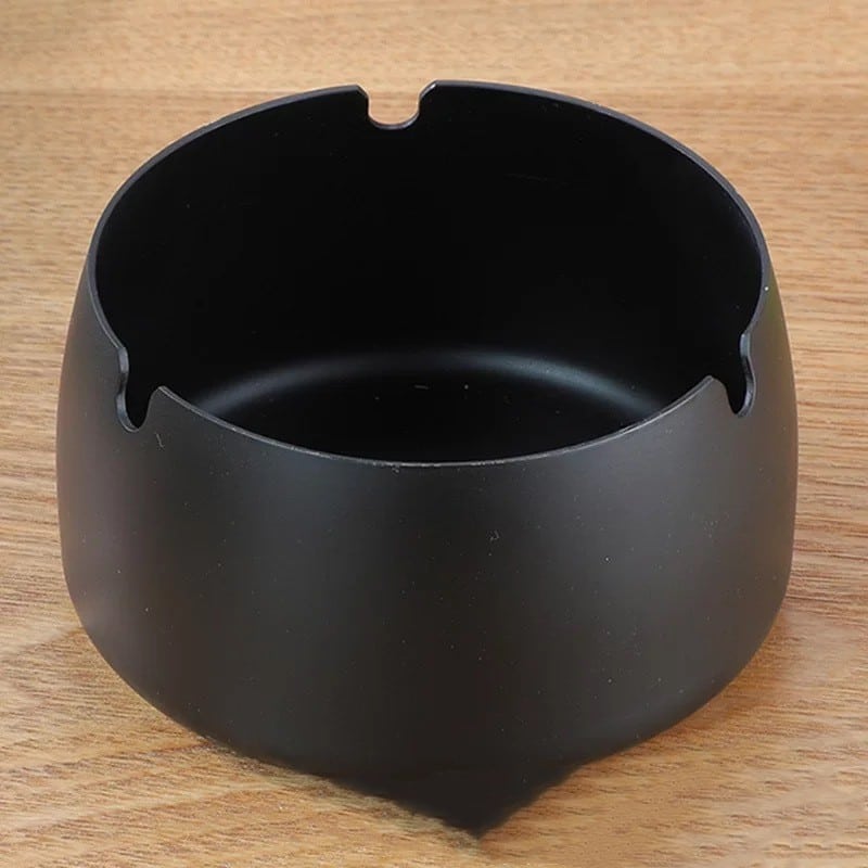 Simple Stainless Steel Ashtray Black