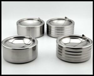 Outdoor Ashtray - Lidded -  Stainless Steel