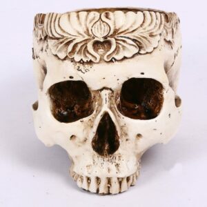 Skull Ashtray - Bride With Flower Crown - Resin Ash Tray
