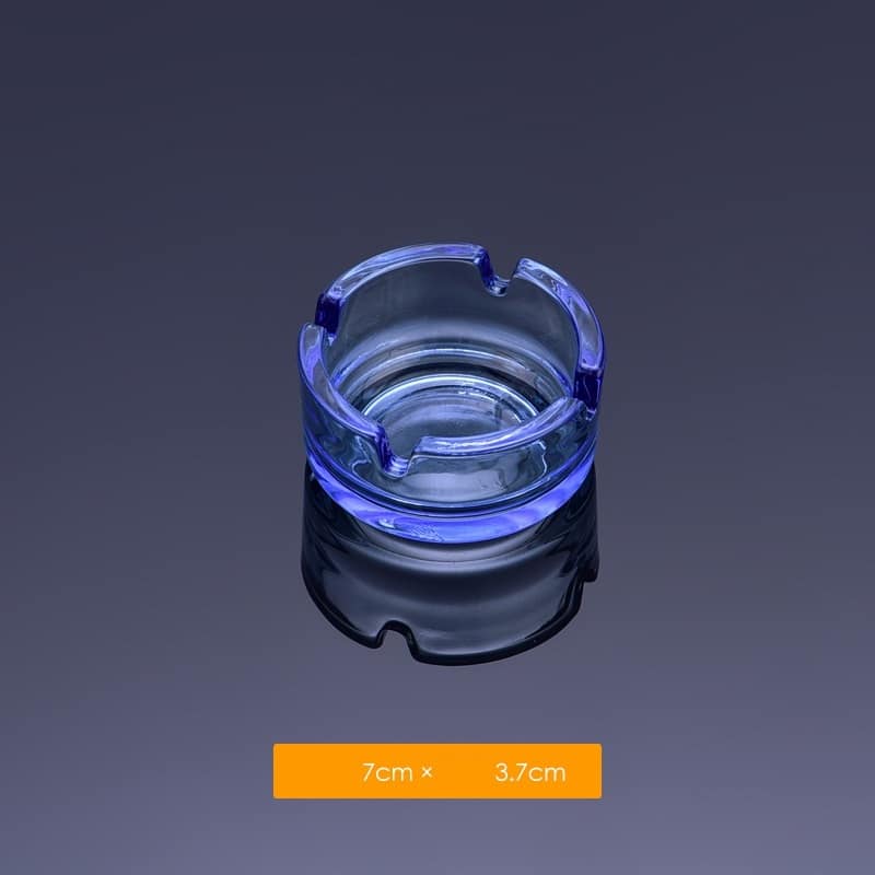 Small Glass Ashtray 3 Inch 6 Cm Diameter Blue