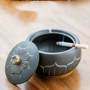 Ceramic Ashtray (Covered) - Lotus