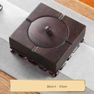 Elegant Ashtray - Ebony Wood - Covered With Lid
