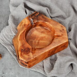 Solid Wood Ashtray - Rustic Natural Shape