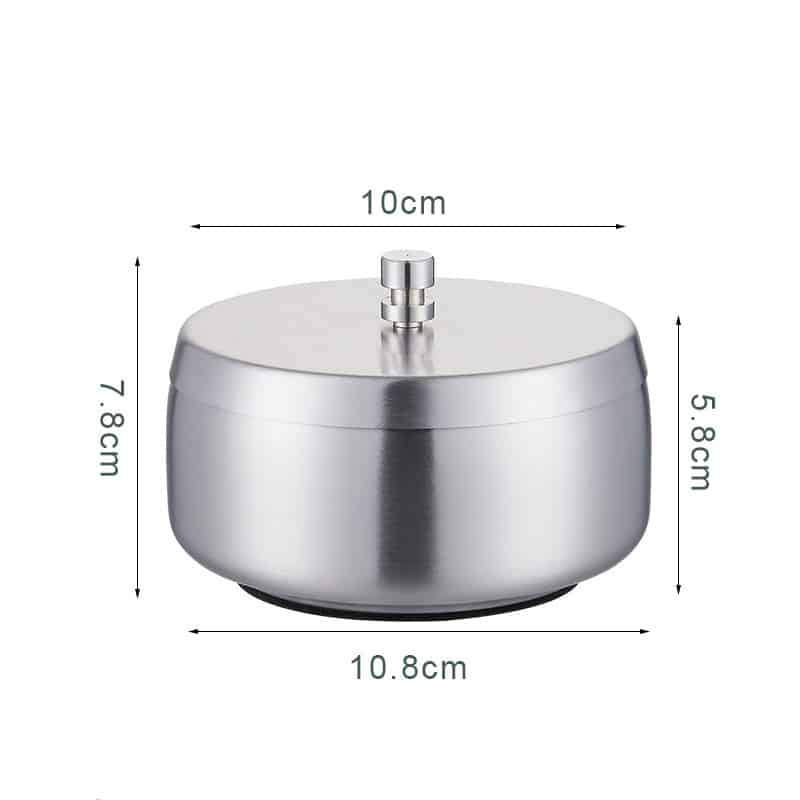 Stainless Steel Ashtray With lid product dimensions medium
