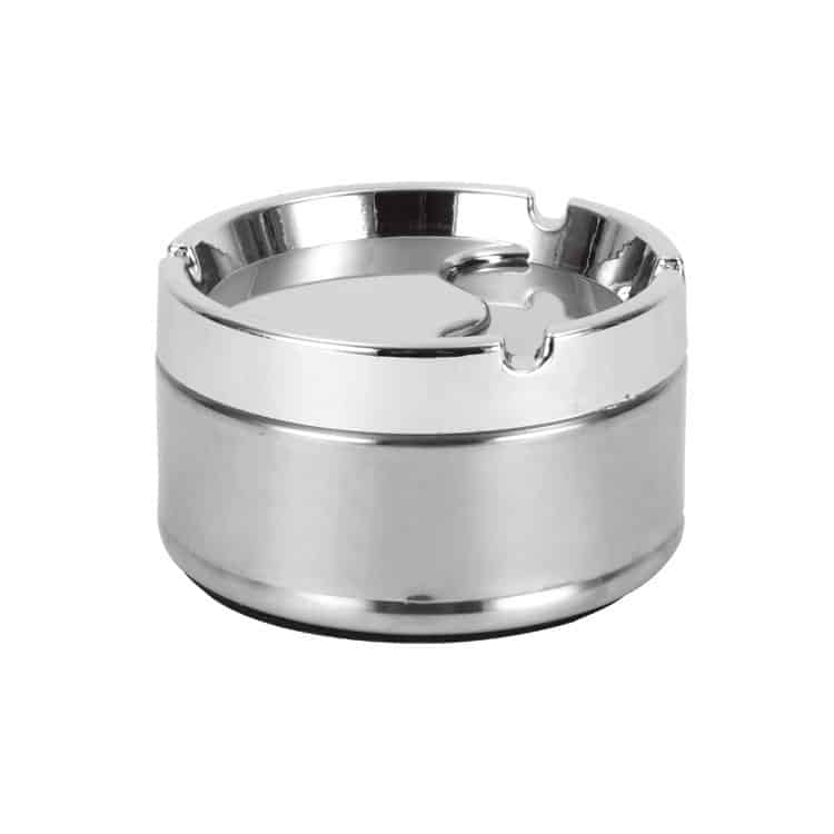 Stainless Steel Ashtray With Rotating Cover - Windproof