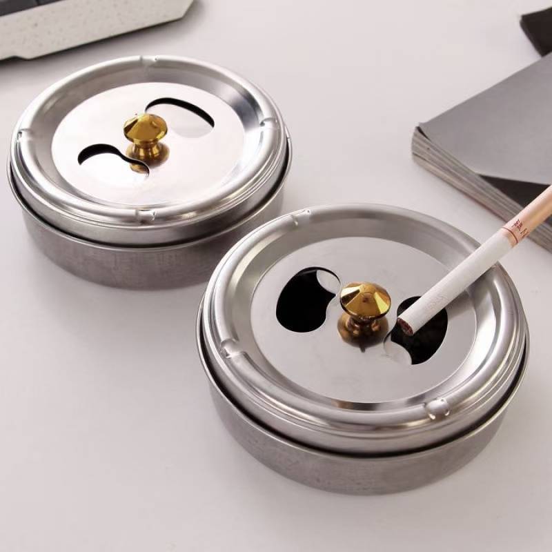 Stainless Steel Ashtrays With Flip Lid