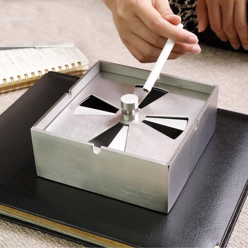 Stainless Steel Outdoor Ashtray With Rotatable Lid