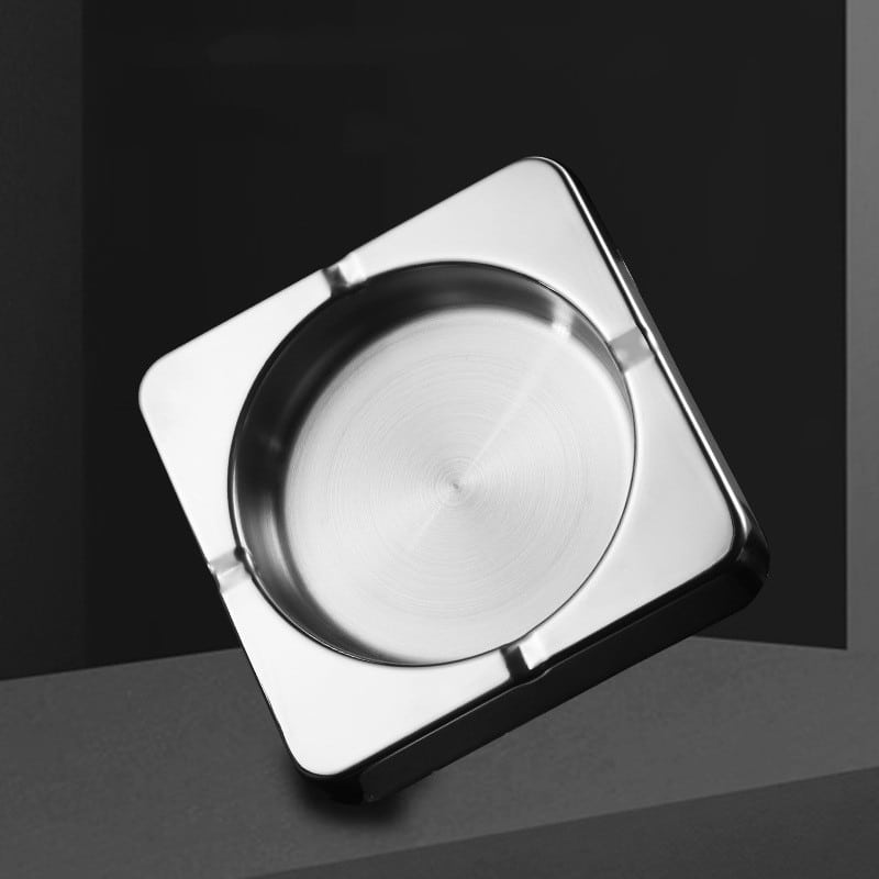 Thick Stainless Steel Ashtray Modern Square Shape