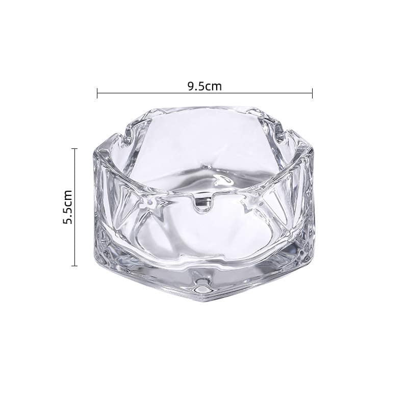 Transparent Glass Ashtray With 3 Cigarette Slots