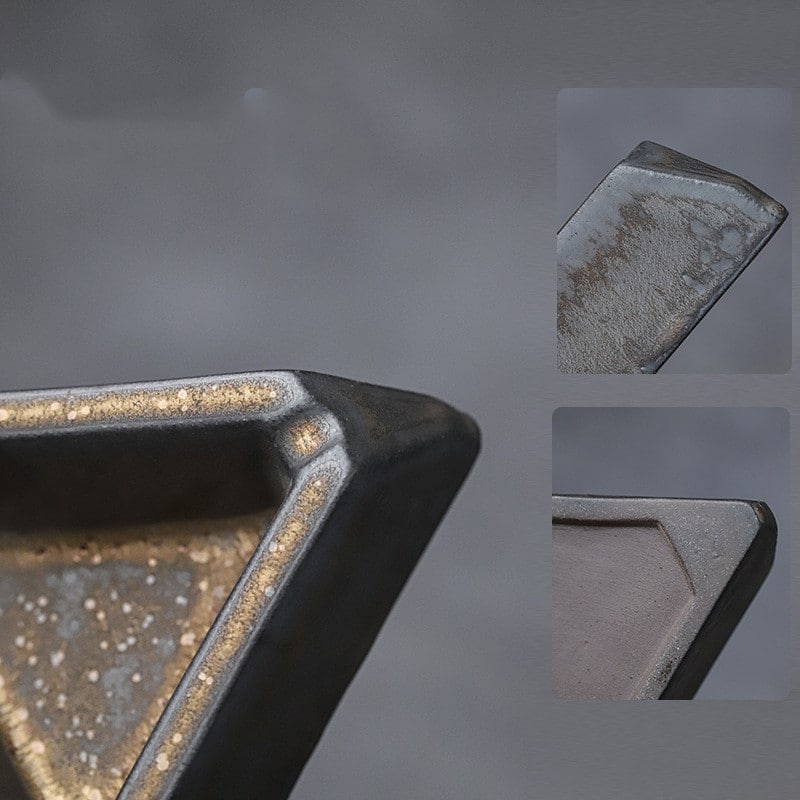 Triangular Ceramic Ashtray Vintage Retro Style