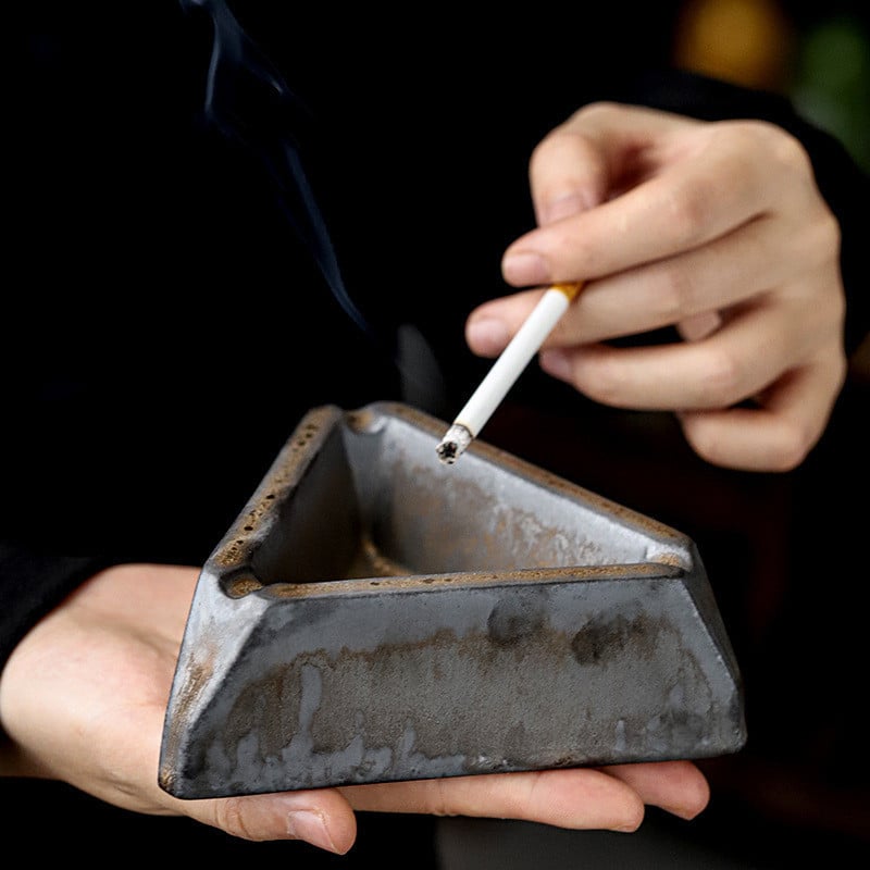 Triangular Three Cigarettes Ashtray
