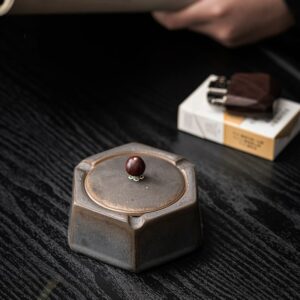 Japanese Ashtray With Lid - Vintage Design