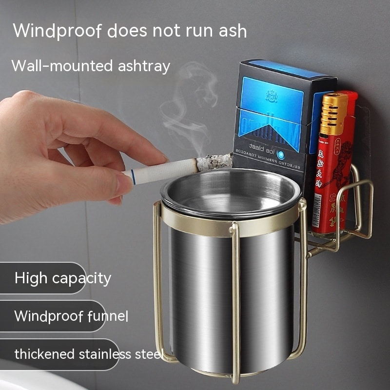 Wall Mounted Ashtray High Quality Stainless Steel Ash Tray