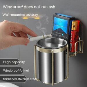 Wall-Mounted Ashtray - Stainless Steel