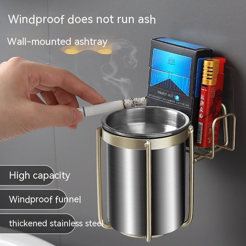 Wall Mounted Ashtray Stainless Steel