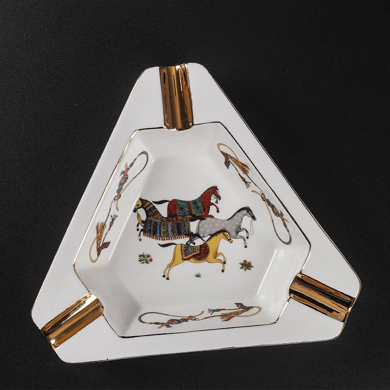 White Ceramic Cigar Ashtray