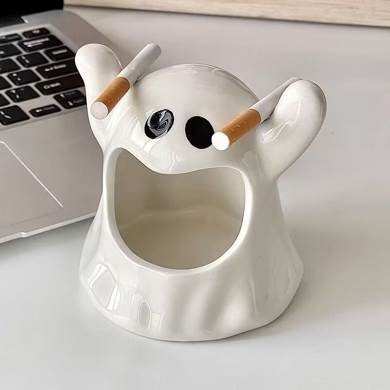 White Ghost Ashtray Made From High Quality Ceramic