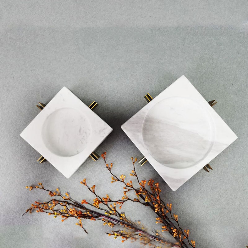 White Marble Ashtrays Large Size