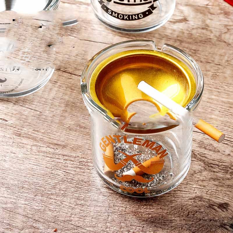 windproof glass Ashtray With lid