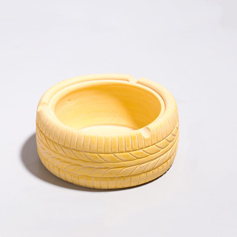 yellow resin ashtray