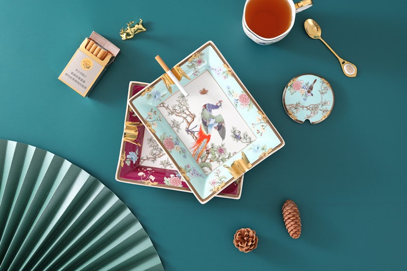 Ceramic Cigar Ashtrays Extra Large 8 4 Inch With Painting