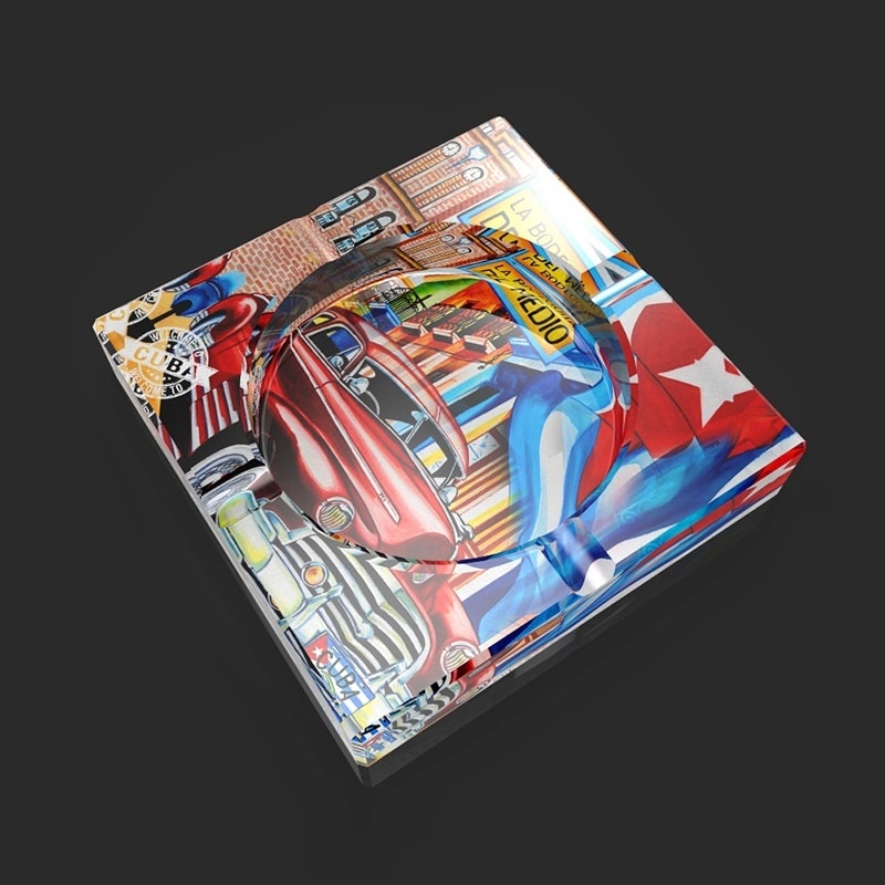 Cigar Ashtray Colorful Glass