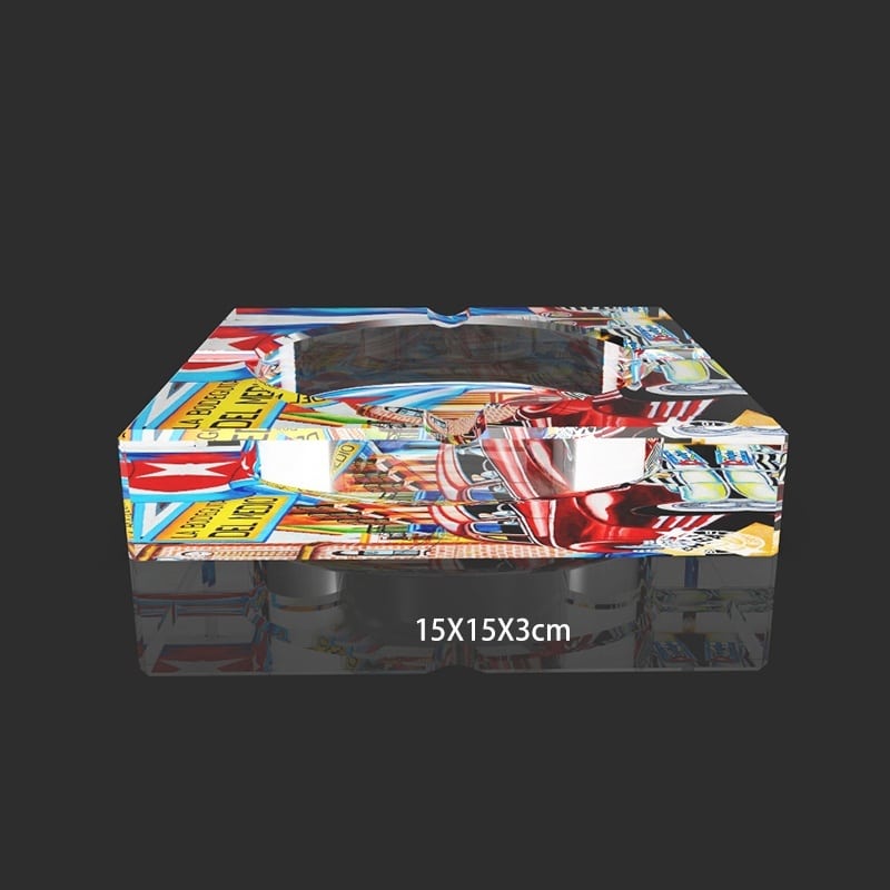 Cigar Ashtray Glass Colorful Photographed From The Side