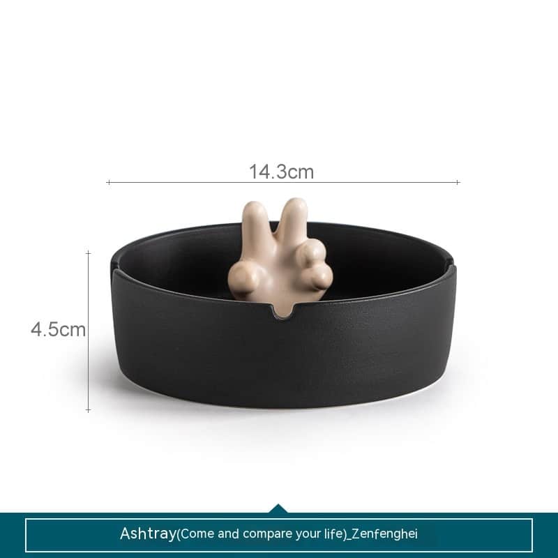 Cool Ashtray Ceramic Victory Peace Sign