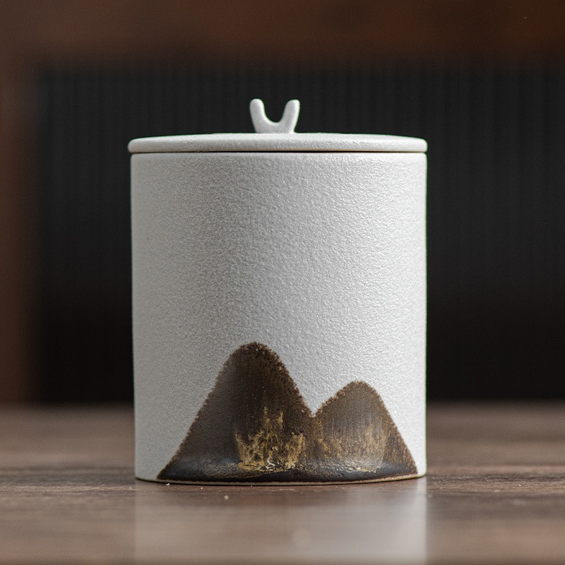 Cute Ceramic Outdoor Ashtray With Lid White