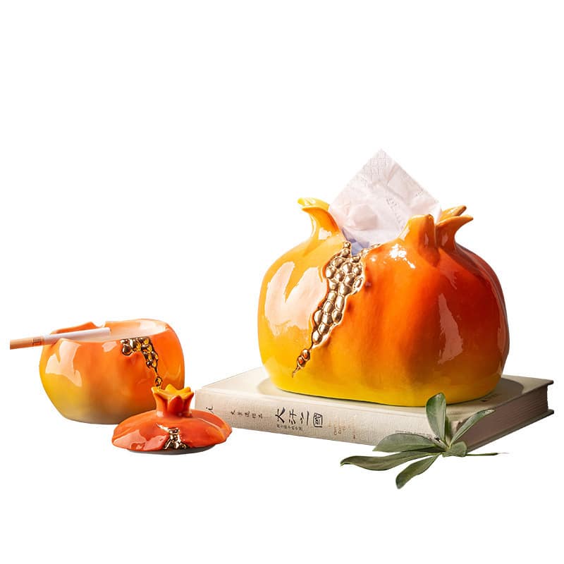 Cute Pomegranate Ashtray On White Background