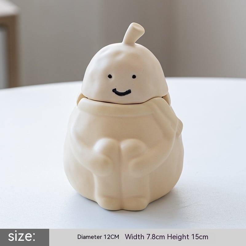 Funny Ashtray With Lid Ceramic Pear Shape