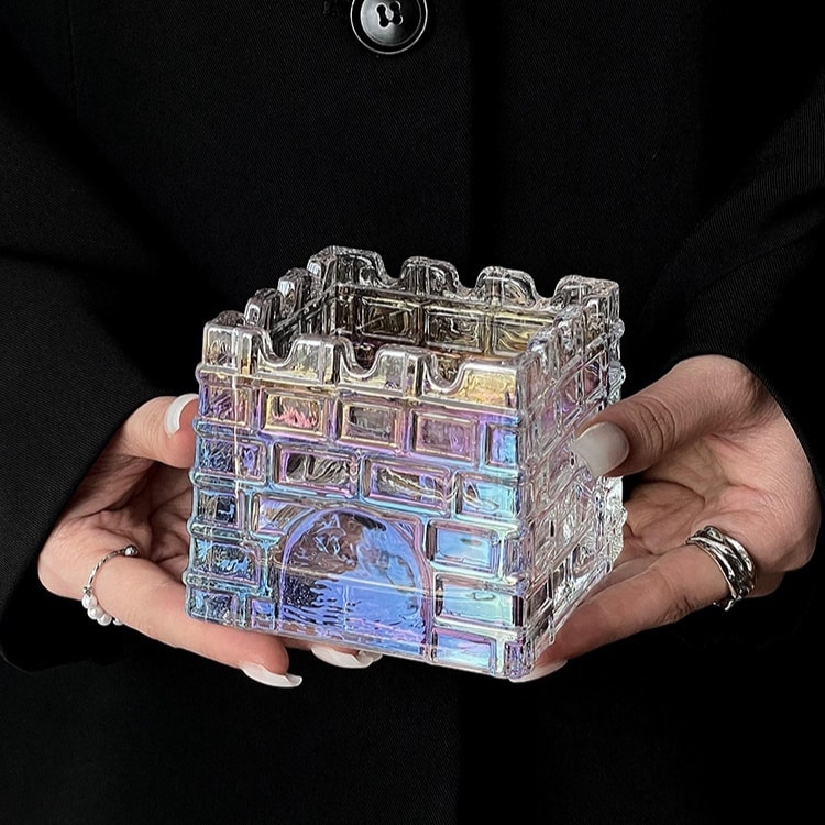 Glass Ashtray Castle Shape