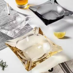 Glass Ashtray Large 6.6 inch - Square Or Triangular