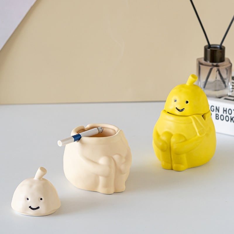 Lid Ashtrays Ceramic Funny Pear