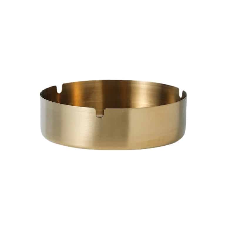 Metal Ashtray Cheap Golden Without Lid