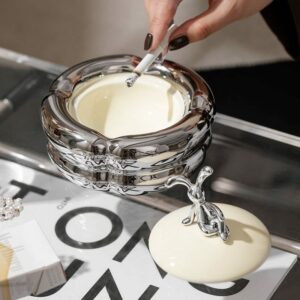 Modern Ceramic Ashtray - Cute With Rabbit On Lid