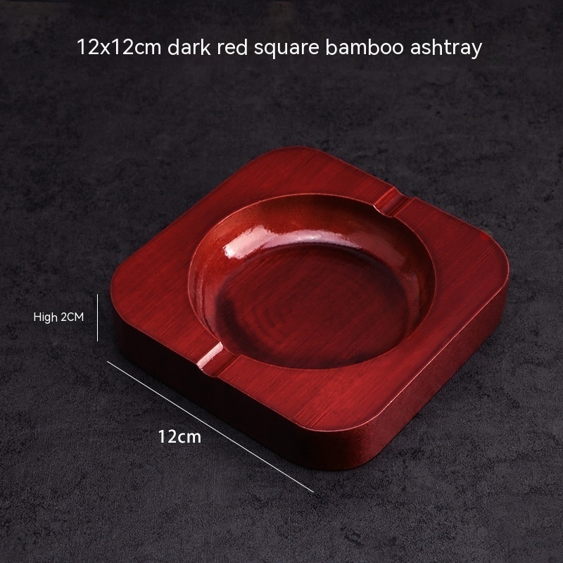 Outdoor Ashtray Wood Red Bamboo