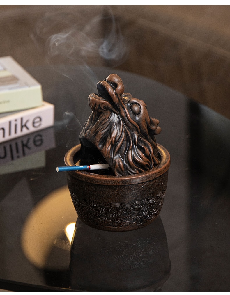 Resin Ashtray Dragon Head