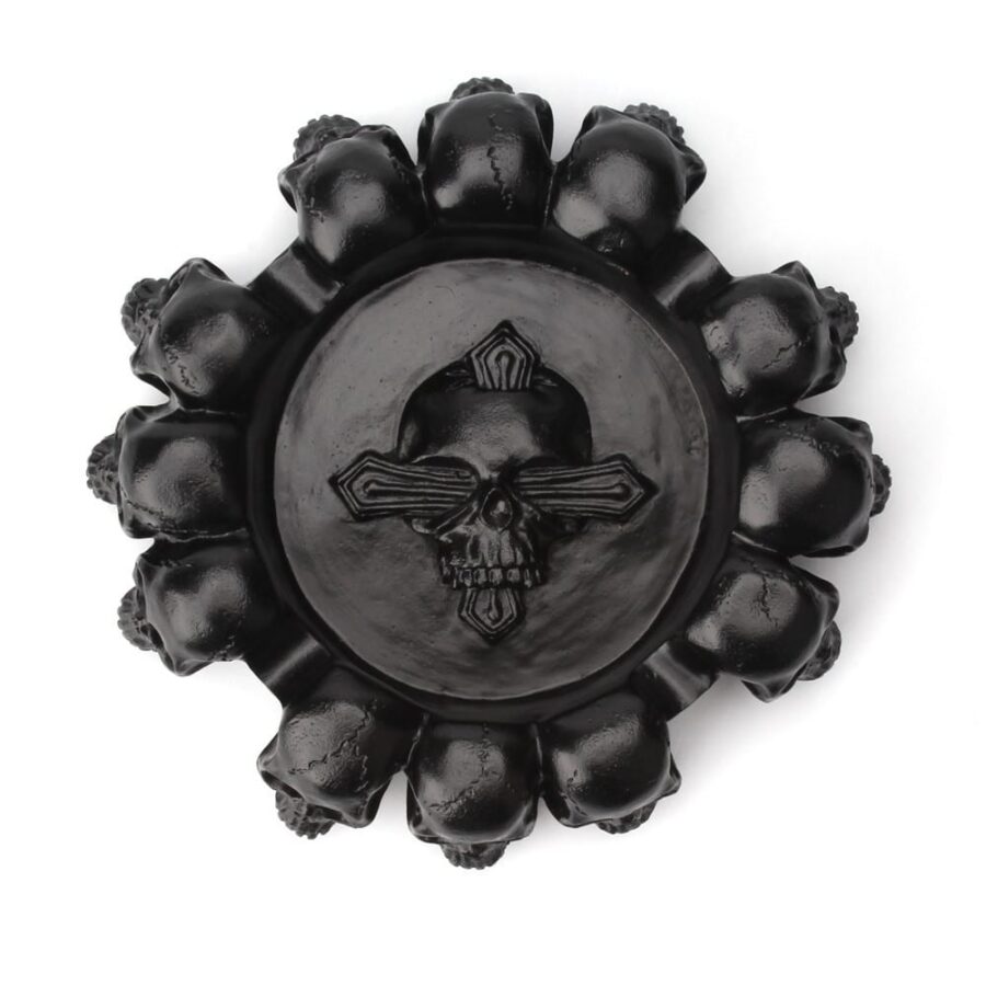 Skull Ashtray Black Resin Gothic Skulll