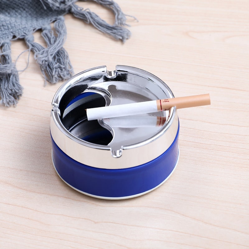 Smokeless Ash Tray With Sealed Lid Blue