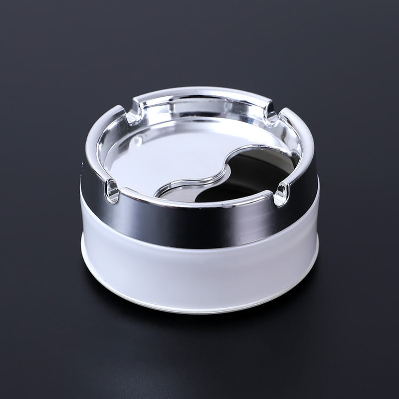Smokeless Ashtray Sealed White Stainless Steel