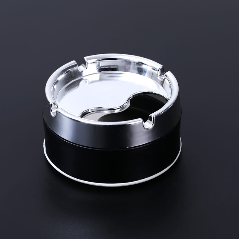 Smokeless Metal Ashtray With Sealed Lid Black