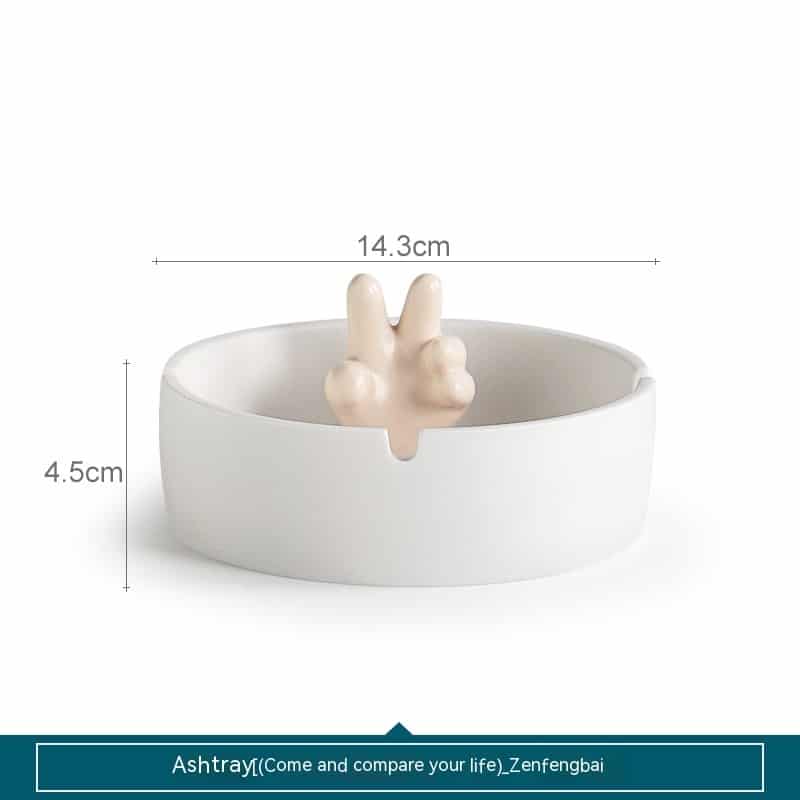 Victory Sign Ceramic Ash Tray