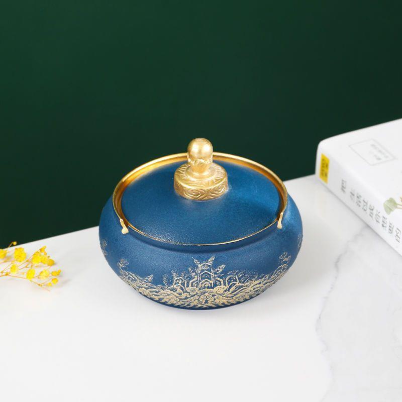 Vintage Ceramic Ashtray With Lid